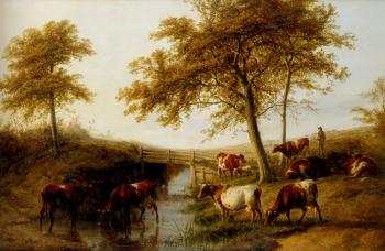 Thomas Sidney Cooper : Cattle Resting By A Brook